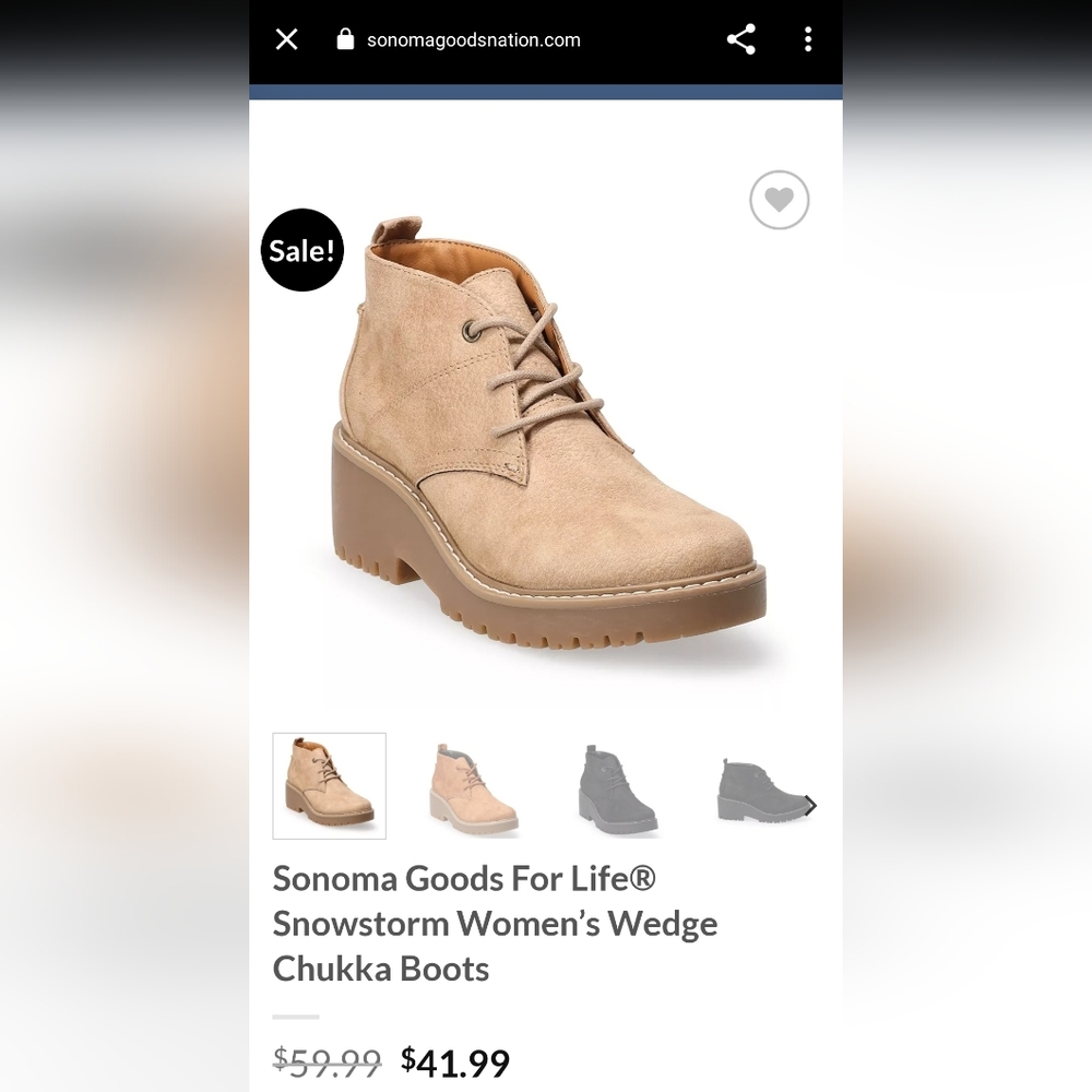 Sonoma Goods For Life Snowstorm Women’s Wedge Chukka Boots